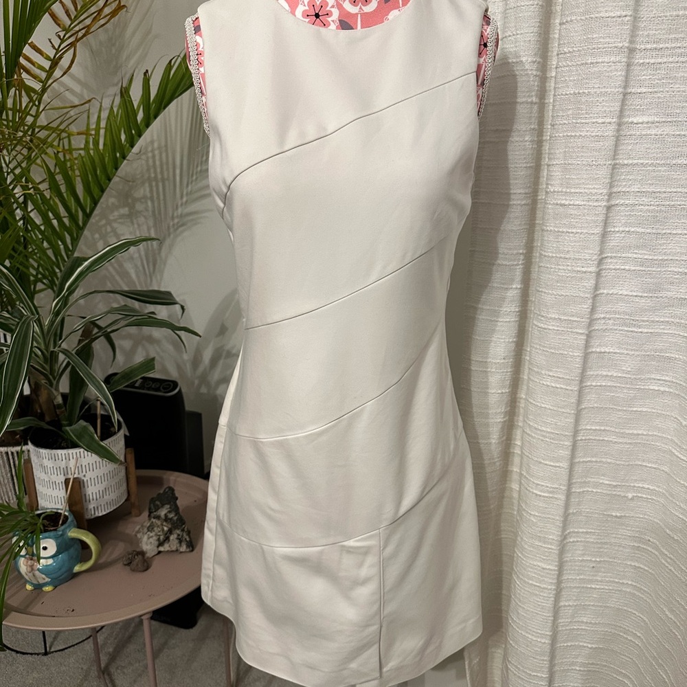 Elegant Cream Sleeveless Dress